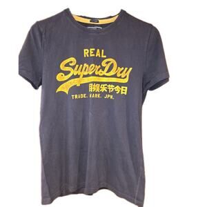 EUC SuperDry Vintage Navy Graphic T Shirt Sz L